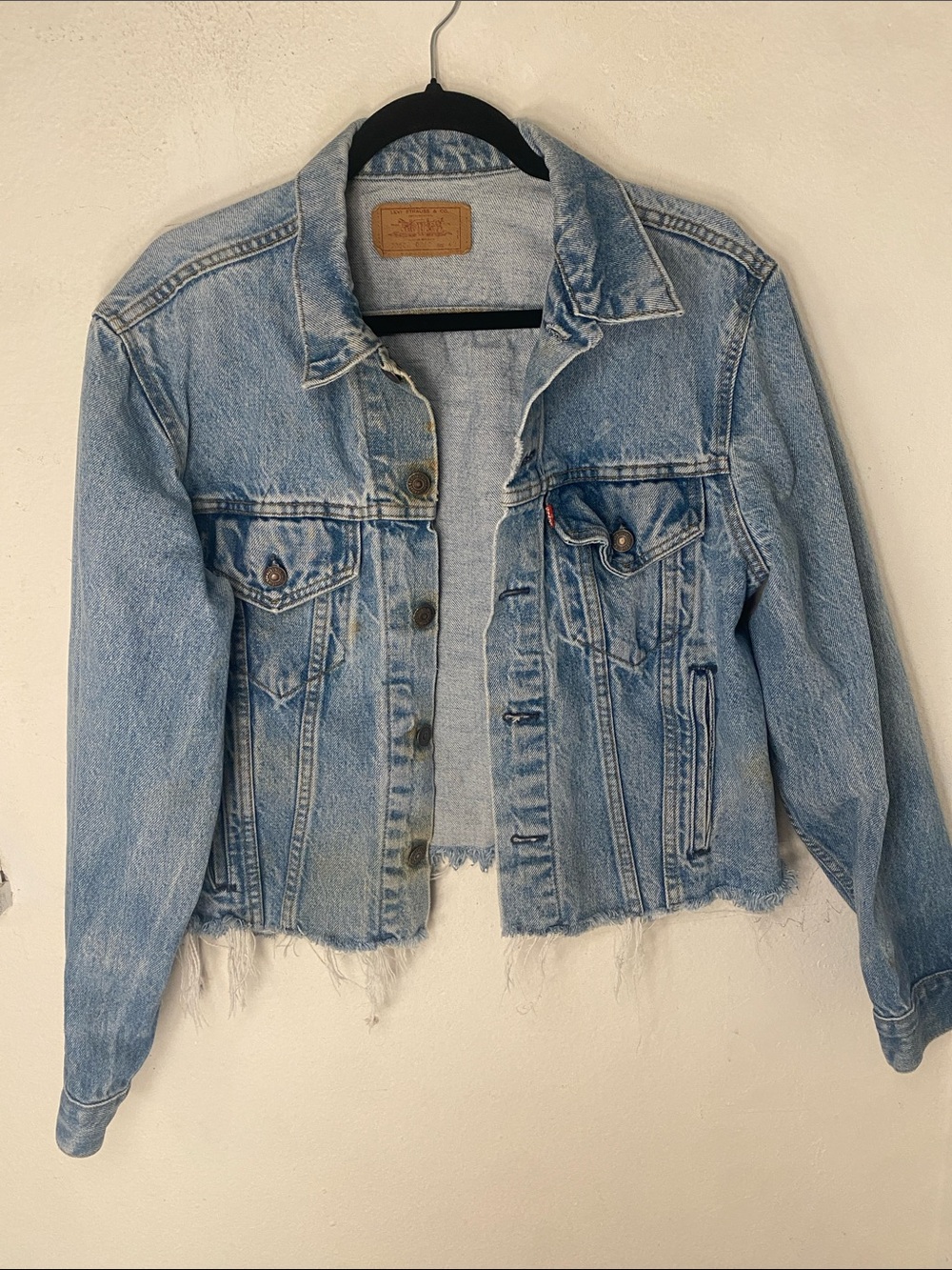 Levi’s  Light Blue Distressed Denim Jacket - Made in the USA
